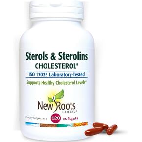 NEW ROOTS HERBAL Sterols & Sterolins (120 Softgels), Made with Organic Flaxseed | Source of Omega-3s | Non-GMO