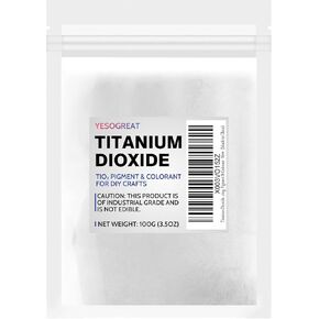 3.5oz Titanium Dioxide, TiO2 Pure Titanium Dioxide for Soap Making, Whitening Colorant for Crafts Paints, Titanium Dioxide Powder Resealable Pouch