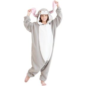 Unisex Kids Rabbit Onesie Pajamas Animal Cosplay Costume Halloween Christmas Cartoon Sleepwear Jumpsuit