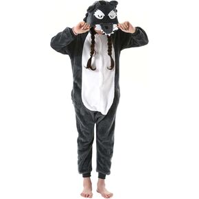 SimZoo Kids Animal Onesie Pajamas, 3-13 Years Boy and Girls Cosplay Costume Sleepwear, One-Piece Unisex Homewear