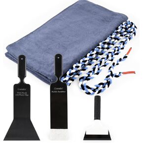Gomake Window Tint Dash Cover Towel Absorbent Car Dashboard Protection Microfiber Towel Strand Soak Rope Car Windshield Back Window Tinting Tools with Bulldozer Squeegee Scrubber Paddle Squeegee