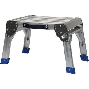 MaxWorks 50969 Folding Step Stool - 9" Height, 330 lbs Capacity - 16 Steel Rods for Enhanced Strength - Lightweight, Durable Plastic Stool for Kitchen, Bathroom, Living Room - Yellow