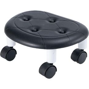 Rolling Stool, Low Rolling Stools with Wheels, 360° Rotating Flexible Seating with Plastic Surface, Rolling Step Stool on Wheel for Home Office Garage Shop Pedicure Mechanic Cleaning Floor