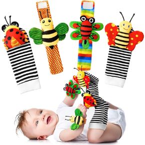 Baby Rattles Toys for 0-6 Months - 18 PCS Infant Toys 0-3 Month Old Baby Boy Girl Gifts Set with Teething and Wrist Socks Rattle Infant Newborn Sensory Toy
