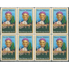 HARRIET TUBMAN ~ ABOLITIONIST ~ BLACK HERITAGE ~ BLACK HISTORY ~ ABOLUTIONIST #1744 Block of 8 x 13¢ US Postage Stamps