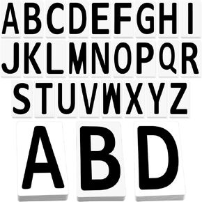 78 Pcs Replacement Letters for White Message Board Sidewalk Signs Swinging Sign Letters Plastic Letters for Signs with 4 Inch Tracks, 3 of Each Letter A to Z Black on White Background