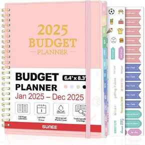 2025 Budget Planner - Monthly Budget Book from JAN 2025 - DEC 2025 with Expense Tracker Notebook, A5 Size (6.4" x 8.3") Bill Organizer & Finance Planner Account Book to Manage Your Finances, Purple