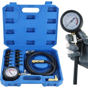 أداة اختبار ضغط الزيت | مجموعة قياس ضغط الزيت 0-140 رطل لكل بوصة مربعة، أدوات تشخيص اختبار الضغط، مجموعة أدوات اختبار ضغط زيت المحرك مع محولات خرطوم للسيارات والشاحنات ATVs in Kuwait