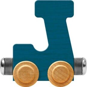 Maple Landmark NameTrains Bright Letter Car J - Made in USA (Blue)