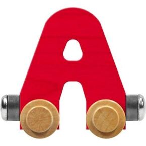 Maple Landmark NameTrains Bright Letter Car A - Made in USA (Red)