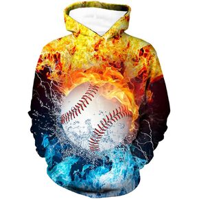 Boys Girls 3D Graphic Hoodie Pullover, Novelty Unisex Hooded Sweatshirt, Casual Long Sleeve Hoodies for Kids Teen