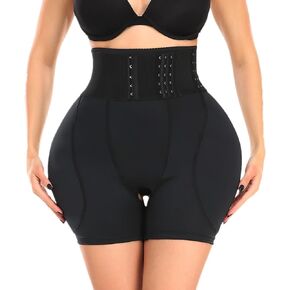 POP CLOSETS Hip Padded Enhancer Hip Pads for Women Shapewear with Wrap Belt Hip Dip Pads Butt Lifter Panties BBL Tummy Control Shorts, Black, 2X-Large
