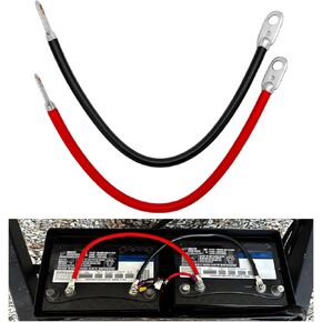 4AWG 18" Battery Inverter Cables Set, Battery Reinforced Cable with Zinc Plated Copper Terminals, Battery Inverter Cables for Cars/Trucks/Solar Energy, Car Accessories