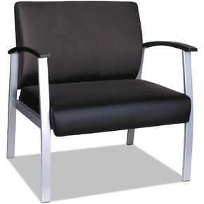 Alera ALEML2219 MetaLounge Series 30.51 in. x 26.96 in. x 33.46 in. Bariatric Guest Chair - Black/Silver
