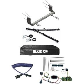 Blue Ox Alpha 2 Tow Bar & Baseplate Combo with EZ Light Wiring Harness Kit fits 2007 2018 Jeep Wrangler JK | TrendsAuto Decal | BX1126 BX7380 BX88206 BX8875 BX88285