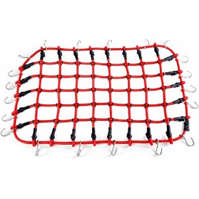RC Elastic Luggage Net with Hooks for SCX6 Upgrade 1/6 RC Crawler Car Axial AXI05000 JLU Wrangler(Black)