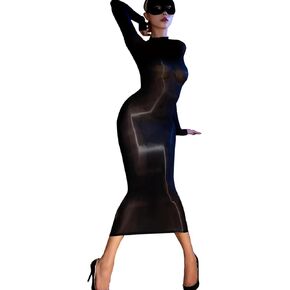 Women's Oil Shiny Bodystocking Lingerie Dress Body Stockings Glossy Full Bodystocking