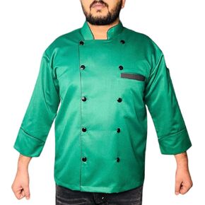 Unisex Chef Coat Kitchen Long Sleeve Chef Jacket for Men and Women, Black