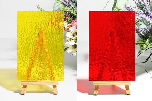 Lanyani 26 Sheets Transparent Stained Glass Sheets Packs for Art Crafts, Textured Bright Color Variety Translucent Cathedral Art Glass Sheets for Mosaic Glass DIY Projects, 4x6 inches in Saudi Arabia