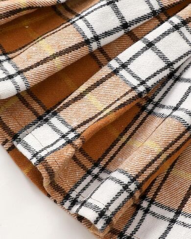 Little Girls Clothes Winter Fall Outfit Casual Long Sleeve Dress Ruffle Shirt Girl Plaid Skirt Set Cute Dresses for Kids in Kuwait