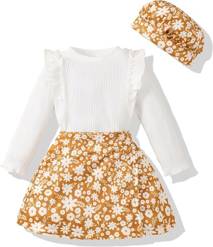 Toddler Girl Clothes Outfit Shirt Top Plaid Mini Skirt Outfits Set Little Girl Dresses Kids Clothes for Girls 18M-8T in Kuwait