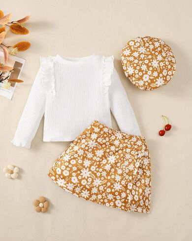 Toddler Girl Clothes Outfit Shirt Top Plaid Mini Skirt Outfits Set Little Girl Dresses Kids Clothes for Girls 18M-8T in Kuwait