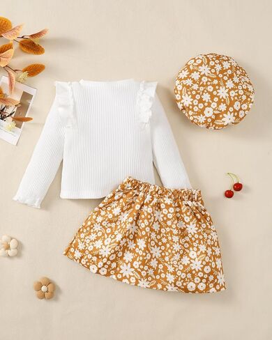 Toddler Girl Clothes Outfit Shirt Top Plaid Mini Skirt Outfits Set Little Girl Dresses Kids Clothes for Girls 18M-8T in Kuwait