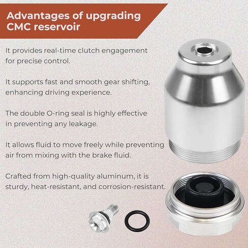 Aluminum Clutch Master Cylinder Reservoir Kit with Screw and O-Rings Compatible with Honda Civic EG EK & Integra & CRX & Acura Models in Kuwait