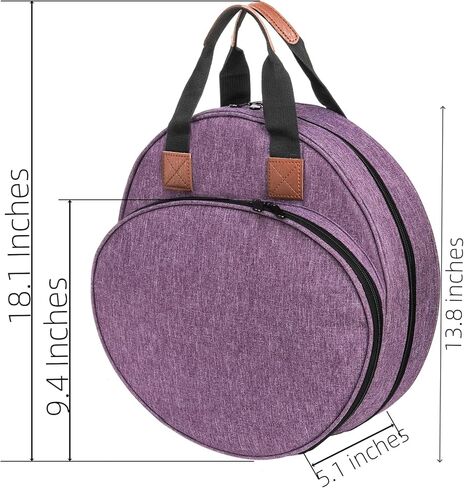 حقيبة مشروع تطريز كولوتش بمقبض، حقيبة تخزين غرز أرجوانية، لوازم الخياطة المحمولة، حقيبة حمل للحرف اليدوية، وأطواق التطريز، والرسوم البيانية والخيوط in Kuwait