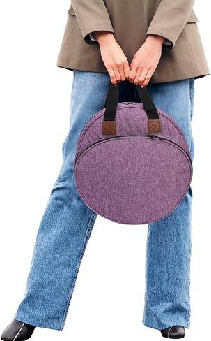 حقيبة مشروع تطريز كولوتش بمقبض، حقيبة تخزين غرز أرجوانية، لوازم الخياطة المحمولة، حقيبة حمل للحرف اليدوية، وأطواق التطريز، والرسوم البيانية والخيوط in Kuwait