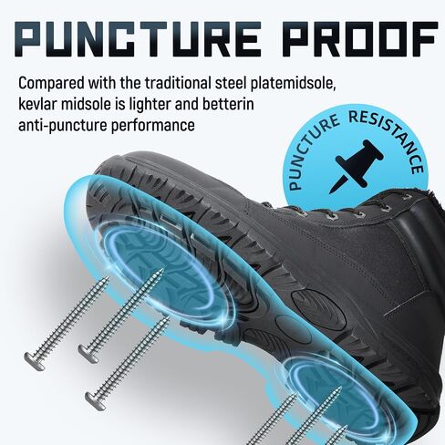 ANGRYRAM Steel Toe Boots for Men Women Waterproof Winter Work Boots Slip Resistant Snow Safety Boots Indestructible Construction Boots in Saudi Arabia
