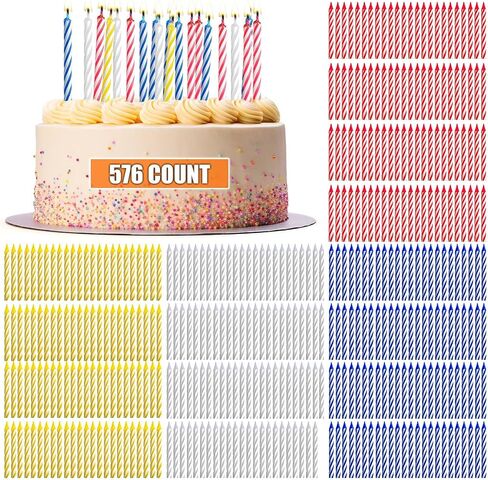 MTLEE Spiral Birthday Candles Colorful Cake Candles Paraffin Candles for Cake Celebrating Birthday Cake Candles Birthday Cake Decorations for Birthday Holiday Party(1 Color,288 Pcs) in Saudi Arabia