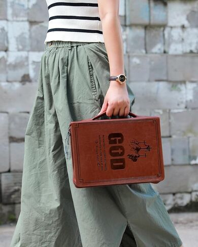 Leather Bible Cover with Soft Handle, Large Bible Book Carrying Case Cover(with Exquisite Bookmark), Church Bible Bag As Gift for Women, Man, Girls, Boy (Pink Print) in Kuwait