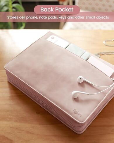 غطاء جلدي للكتاب المقدس بمقبض ناعم، غطاء كبير لحقيبة حمل كتاب الكتاب المقدس (مع إشارة مرجعية رائعة)، حقيبة الكتاب المقدس للكنيسة كهدية للنساء والرجال والفتيات والصبي (بني داكن + طباعة) in Kuwait