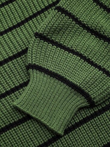 CIDER Striped Knit Round Neckline Long Sleeve Top in Saudi Arabia