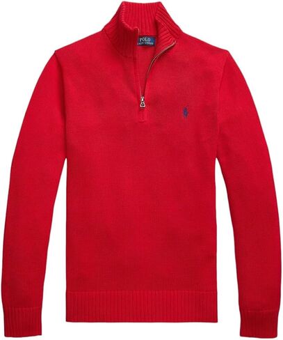 POLO RALPH LAUREN Men's Quarter-Zip Wool Blend Sweater (Medium, Red) in Saudi Arabia