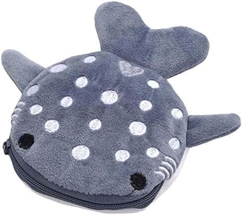 محفظة عملات القرش الرمادية للنساء، محفظة عملات معدنية للفتيات، محفظة عملات معدنية لطيفة على شكل قرش قطيفة، محفظة عملات معدنية بسحاب من القطيفة، محفظة لسماعات الرأس، حامل مفاتيح، محافظ للعملات المعدنية والحقائب النسائية in Kuwait