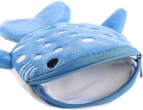 محفظة عملات القرش الرمادية للنساء، محفظة عملات معدنية للفتيات، محفظة عملات معدنية لطيفة على شكل قرش قطيفة، محفظة عملات معدنية بسحاب من القطيفة، محفظة لسماعات الرأس، حامل مفاتيح، محافظ للعملات المعدنية والحقائب النسائية in Kuwait