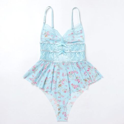 FYMNSI ملابس داخلية نسائية مثيرة شفافة دانتيل زهري فستان بيبي دول صغير قطعة واحدة تيدي بدلة العروس ملابس نوم ملابس نوم in Kuwait