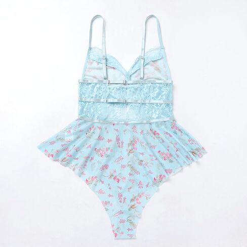 FYMNSI ملابس داخلية نسائية مثيرة شفافة دانتيل زهري فستان بيبي دول صغير قطعة واحدة تيدي بدلة العروس ملابس نوم ملابس نوم in Kuwait
