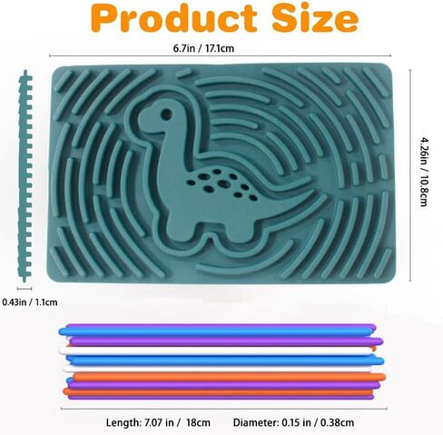 Dinosaur Sensory Activity Board,Silicone Dinosaur Fidget Toy for Kids Adult Duble Sided with 2 Portable Travel Bag 20 Strings for Fine Motor Skill, Stress Relief, Calming, Focus, ADHD and Autism in Saudi Arabia