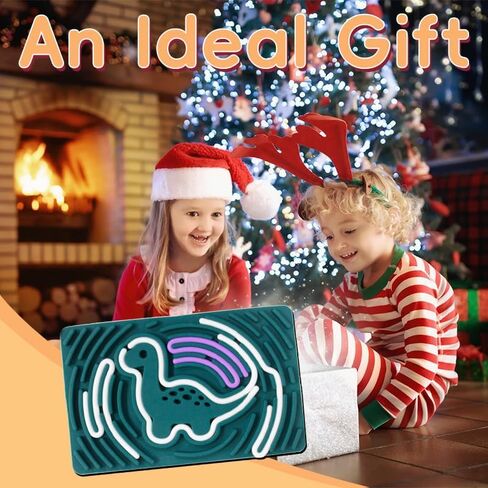 Dinosaur Sensory Activity Board,Silicone Dinosaur Fidget Toy for Kids Adult Duble Sided with 2 Portable Travel Bag 20 Strings for Fine Motor Skill, Stress Relief, Calming, Focus, ADHD and Autism in Saudi Arabia