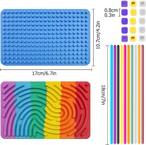Sensory Fidget Toys Calming Sensory Board,Silicone Sensory Activity Board for for Kids with Autism Stress Anxiety ADHD,Calm Down Travel Airplane Essentials Toys Sensory Toys for Kids (Blue) in Saudi Arabia
