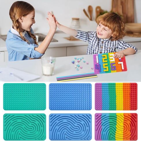 Sensory Fidget Toys Calming Sensory Board,Silicone Sensory Activity Board for for Kids with Autism Stress Anxiety ADHD,Calm Down Travel Airplane Essentials Toys Sensory Toys for Kids (Blue) in Saudi Arabia