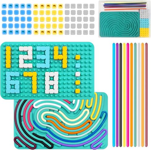 Sensory Fidget Toys Calming Sensory Board,Silicone Sensory Activity Board for for Kids with Autism Stress Anxiety ADHD,Calm Down Travel Airplane Essentials Toys Sensory Toys for Kids (Blue) in Saudi Arabia