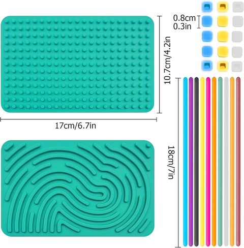 Sensory Fidget Toys Calming Sensory Board,Silicone Sensory Activity Board for for Kids with Autism Stress Anxiety ADHD,Calm Down Travel Airplane Essentials Toys Sensory Toys for Kids (Blue) in Saudi Arabia