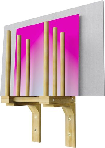 Art Storage Rack for Wall, Art Drying Rack, Bamboo Canvas Holder for Paintings for Drawing Board, Panel, Paper Pad for Art Studios, Artworks, Gallery (1, 9.7''W x 9.4''D x 20.8''H) in Kuwait