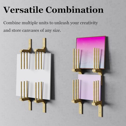 Art Storage Rack for Wall, Art Drying Rack, Bamboo Canvas Holder for Paintings for Drawing Board, Panel, Paper Pad for Art Studios, Artworks, Gallery (1, 9.7''W x 9.4''D x 20.8''H) in Kuwait