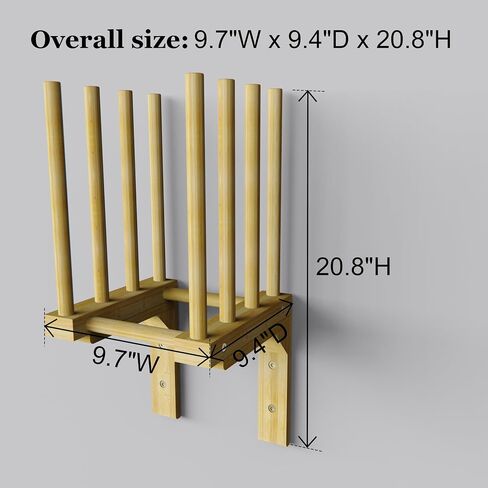 Art Storage Rack for Wall, Art Drying Rack, Bamboo Canvas Holder for Paintings for Drawing Board, Panel, Paper Pad for Art Studios, Artworks, Gallery (1, 9.7''W x 9.4''D x 20.8''H) in Kuwait