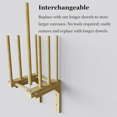 Art Storage Rack for Wall, Art Drying Rack, Bamboo Canvas Holder for Paintings for Drawing Board, Panel, Paper Pad for Art Studios, Artworks, Gallery (1, 9.7''W x 9.4''D x 20.8''H) in Kuwait